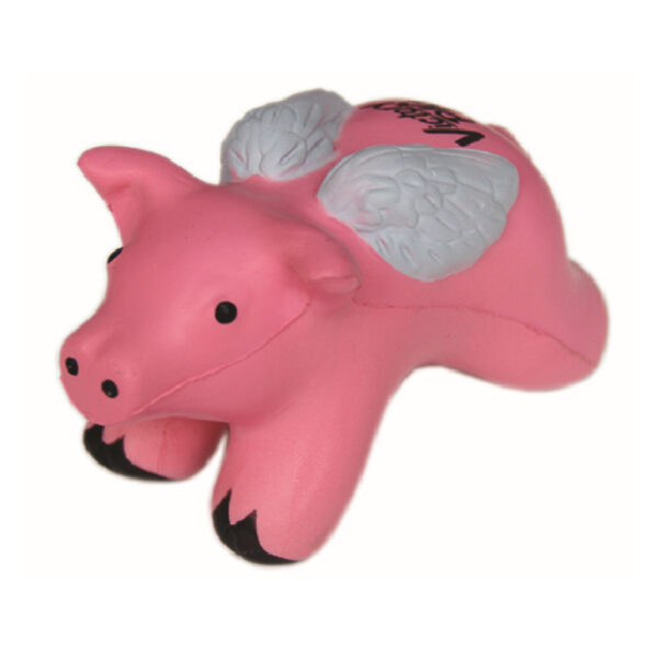 PU Foam Pink Pig with Wings Shaped Stress Reliever