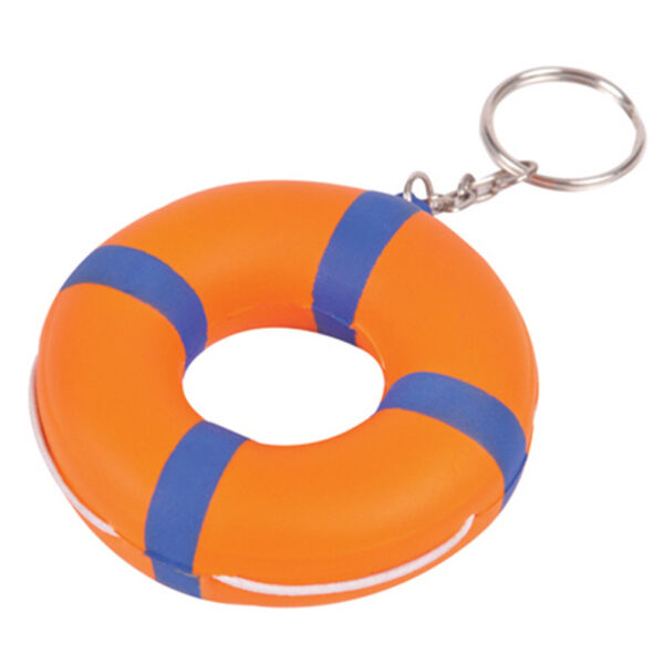 PU Foam Lifebuoy Shaped Stress Reliever with Keychain