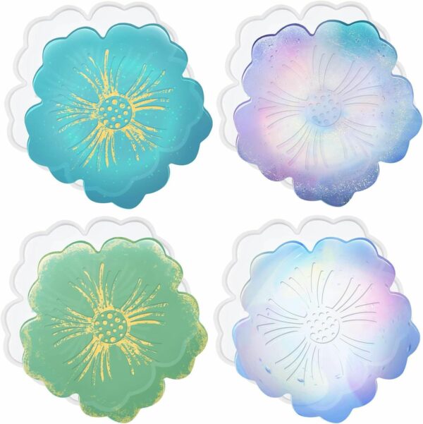 Petal Shaped Silicone Coaster with Custom Logo