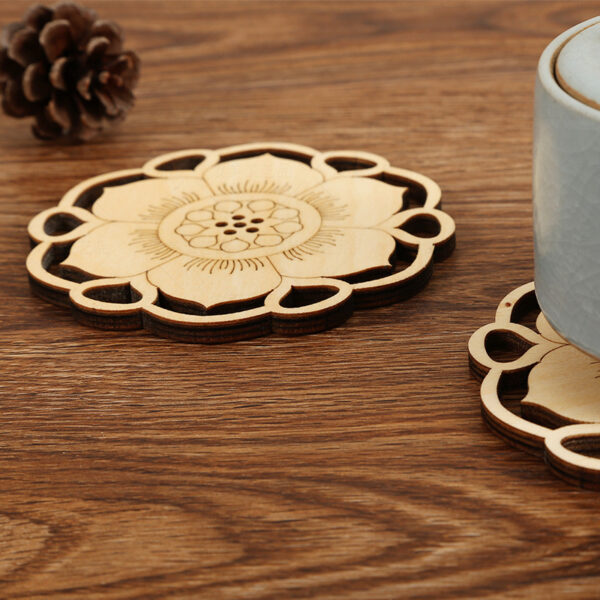 Creative Heat Insulation Openwork Carved Lotus Shape Coaster