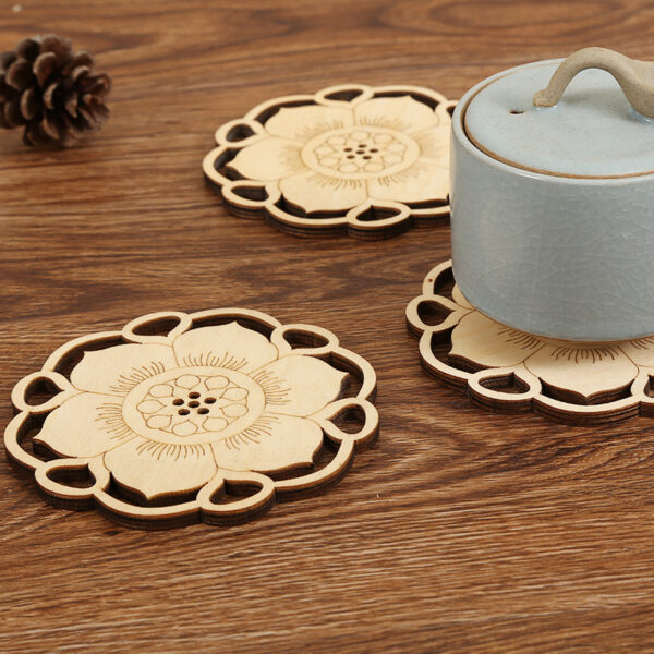 Creative Heat Insulation Openwork Carved Lotus Shape Coaster