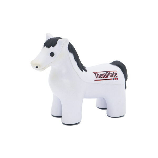 PU Foam White Pony Shaped Stress Reliever with Customized Logo