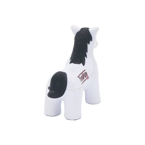 PU Foam White Pony Shaped Stress Reliever with Customized Logo