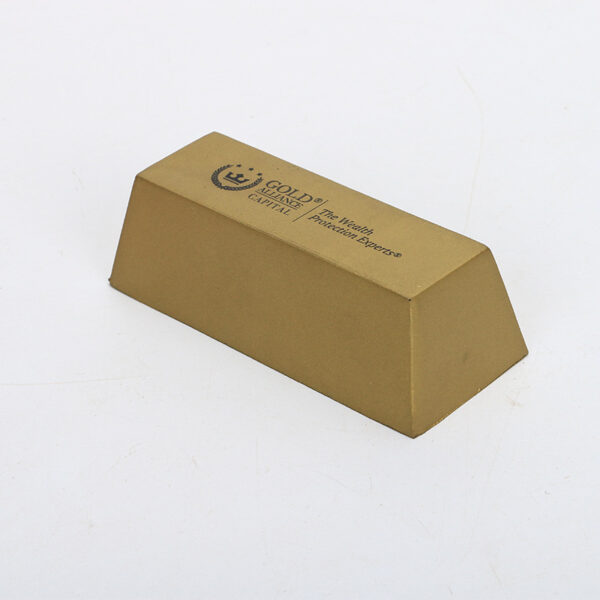 PU Foam Gold Bullion Shaped Stress Reliever with Customized Logo