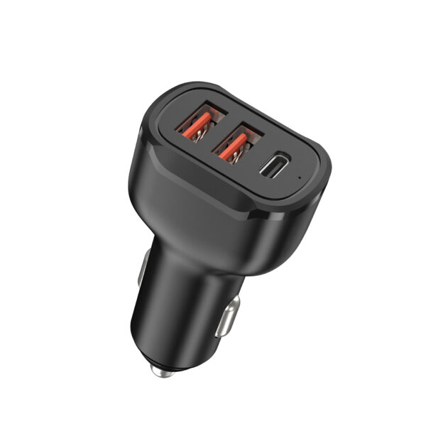 3-Port Usb Car Charger 2.1 Amp Fast Charging Cable