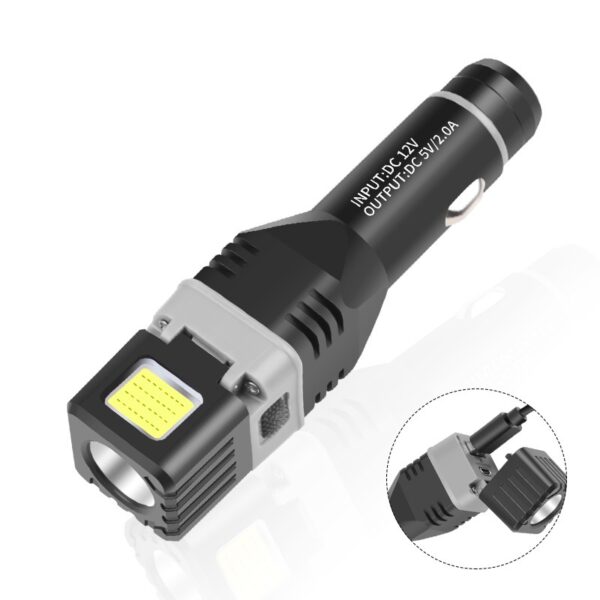 LED Tactical Car Charging Flashlight Torch With Safety Ham