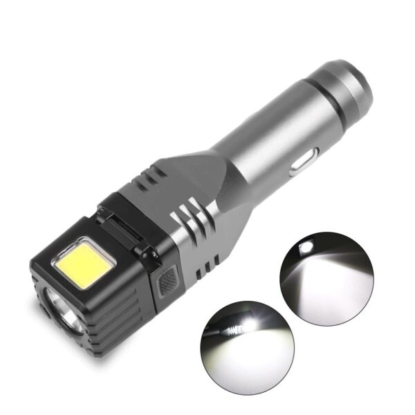 LED Tactical Car Charging Flashlight Torch With Safety Ham