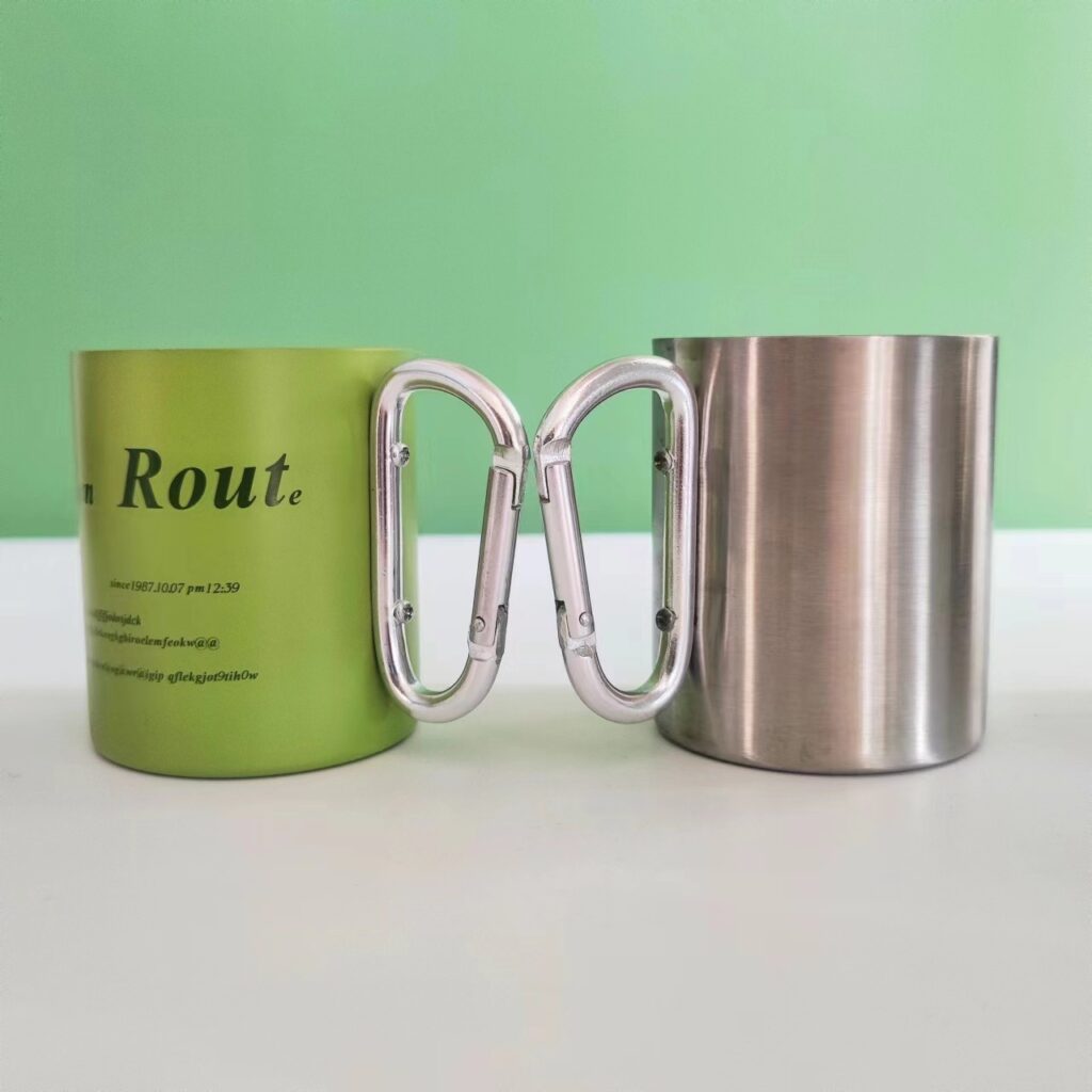 1. 10 oz. Carabiner Handle Stainless Steel Mug