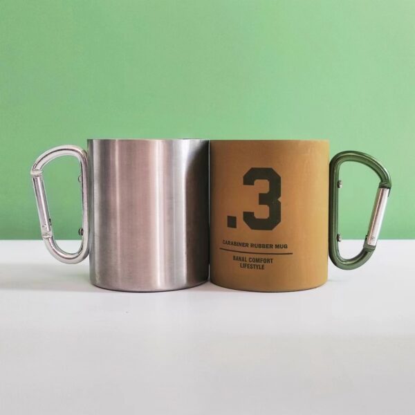 10 oz. Carabiner Handle Stainless Steel Mug