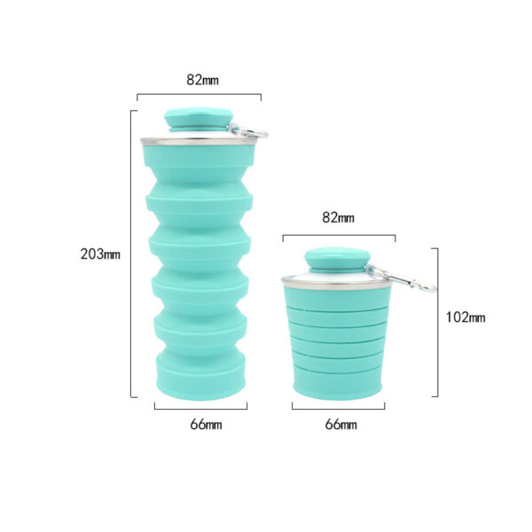 16 oz Silicone Folding Retractable Portable Water Bottle