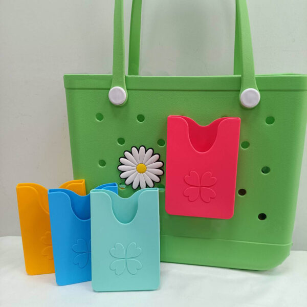 Silicone Beach Bag Phone Holder With Flower Pattern