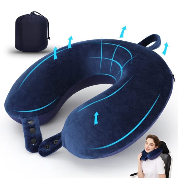 Promotional Detachable Memory Foam U Shape Neck Pillow with Storage Case