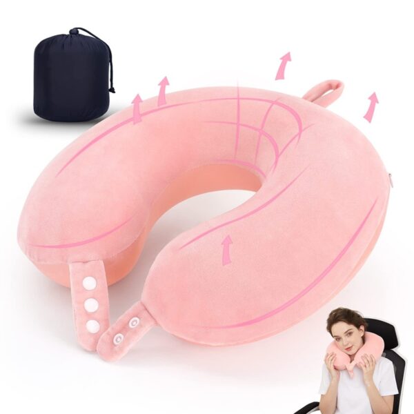 Promotional Detachable Memory Foam U Shape Neck Pillow with Storage Case