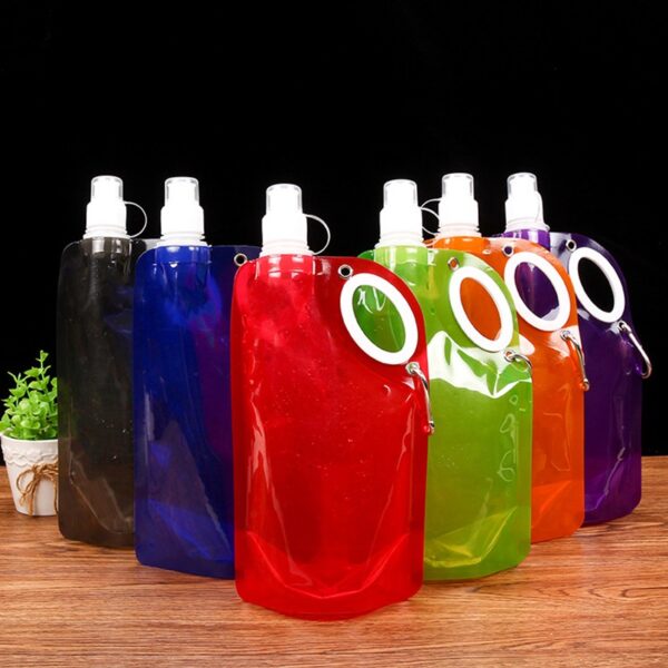 Suction Nozzle Plastic Folding Water Bag 27oz