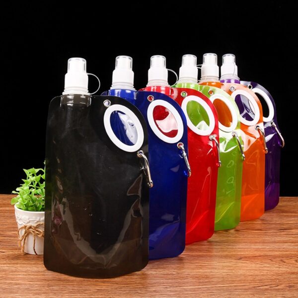 Suction Nozzle Plastic Folding Water Bag 27oz