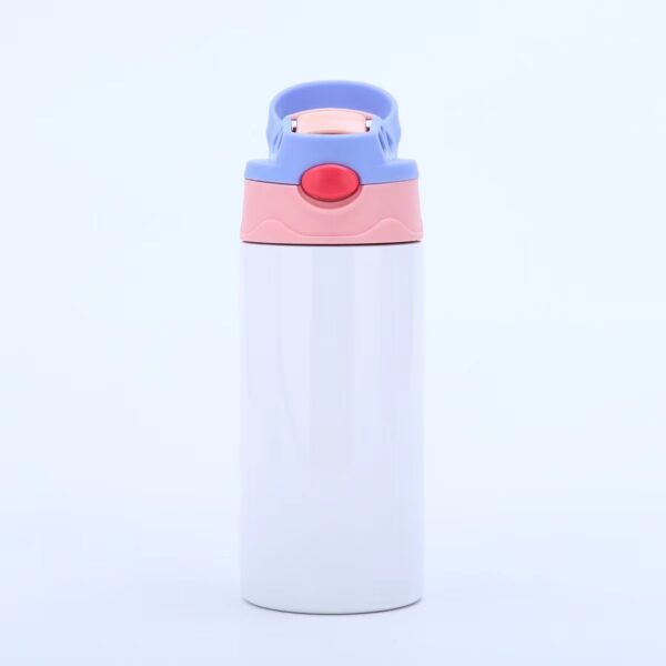 12oz Stainless Steel Mini Pocket Thermos with Straw And Pop-up Lid