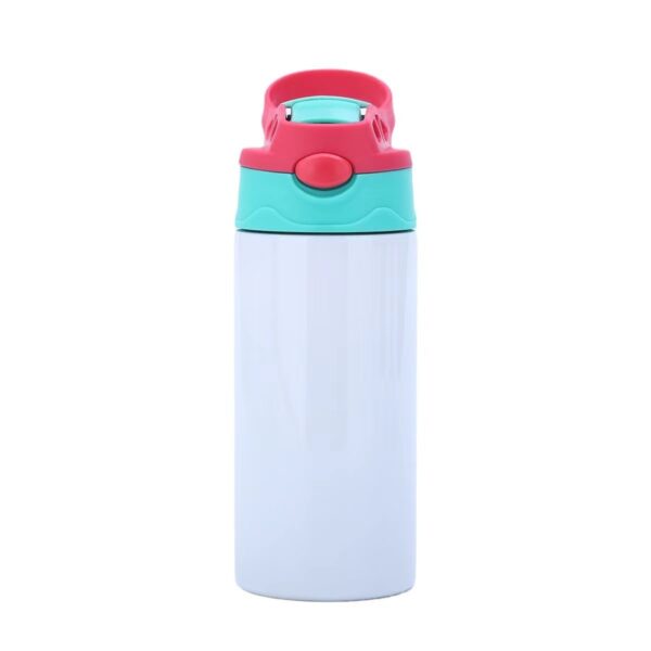 12oz Stainless Steel Mini Pocket Thermos with Straw And Pop-up Lid