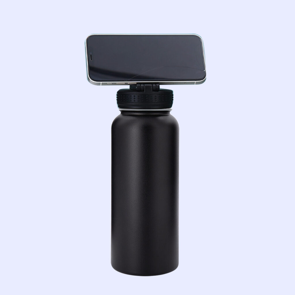 Magnetic Lid Outdoor Portable Mobile Phone Bracket Multifunctional Thermos Bottle-32oz