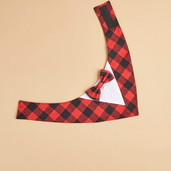 Classic Plaid Snowflake Pet Triangular Bandana and Drool Scarf Set