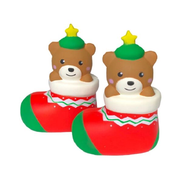 PU Christmas Shoes with Socks Bear Stress Reliever