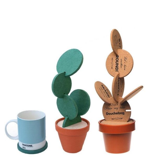 DIY Cactus Coasters with Flowerpot Holder