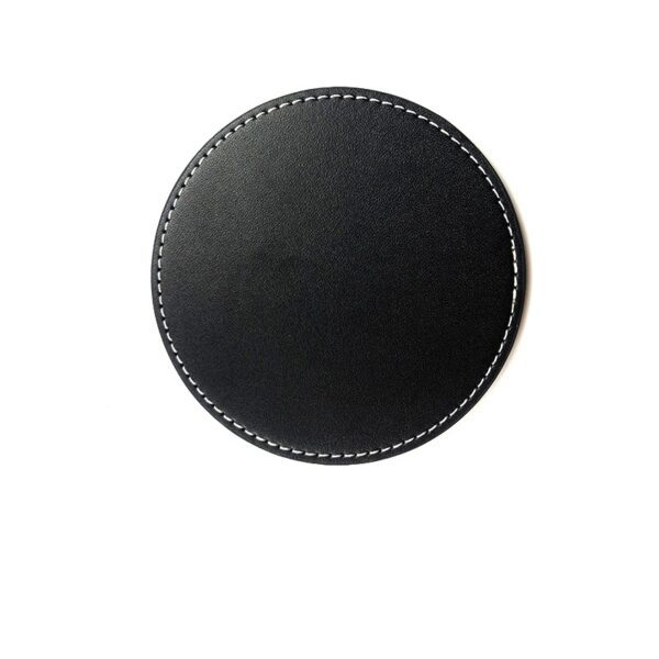 Leather Round Coaster Gift Set