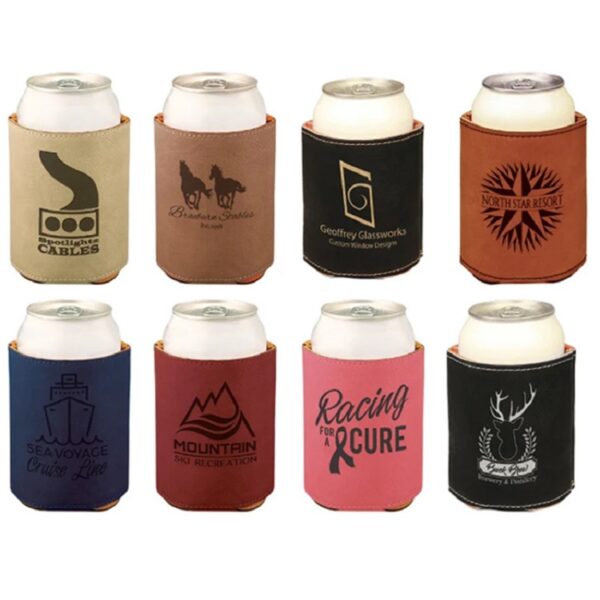 Laserable Magnetic Leatherette Beverage Holder