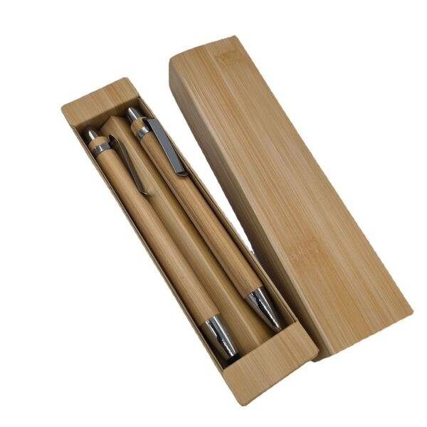 Eco-Friendly Bamboo Ballpoint Pen with Stylus Set