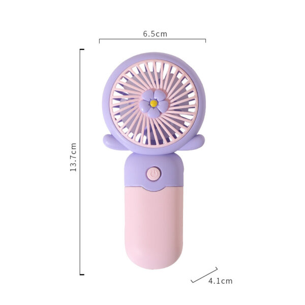 Summer Cartoon Flower Handheld USB Rechargeable Fan