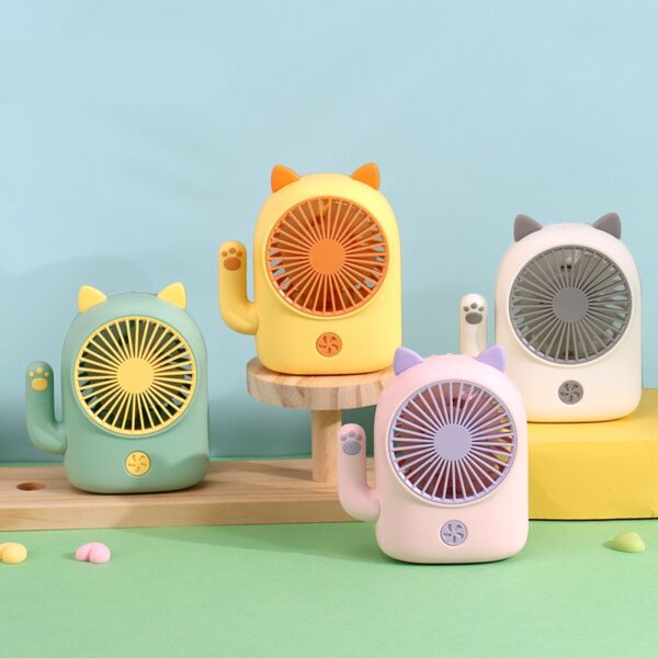 Cartoon Lucky Cat Shape Desktopn USB Fan