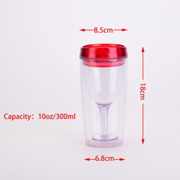 Double-layer 10oz Transparent Plastic Wine Tumbler with Custom Logo