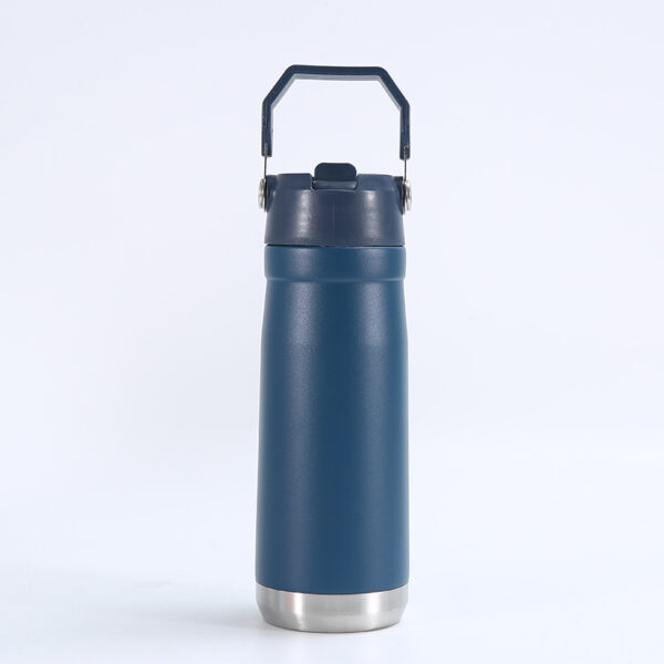 Portable 22oz Stainless Steel Double Layer Vacuum Insulated Bottle with Carrying Handle