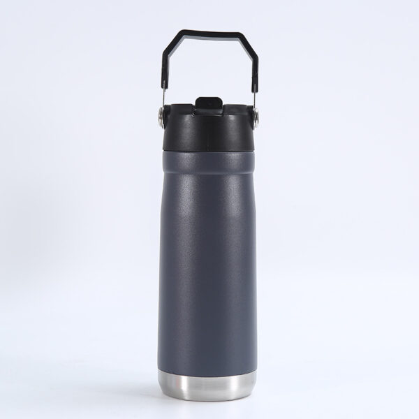 Portable 22oz Stainless Steel Double Layer Vacuum Insulated Bottle with Carrying Handle