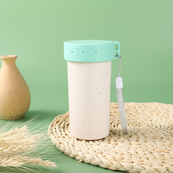 Portable 10oz Wheat Straw Coffee Tumbler with Carry Loop