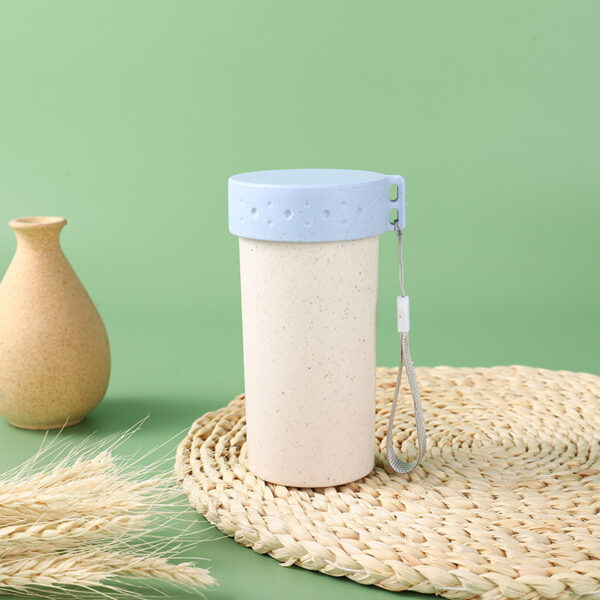 Portable 10oz Wheat Straw Coffee Tumbler with Carry Loop