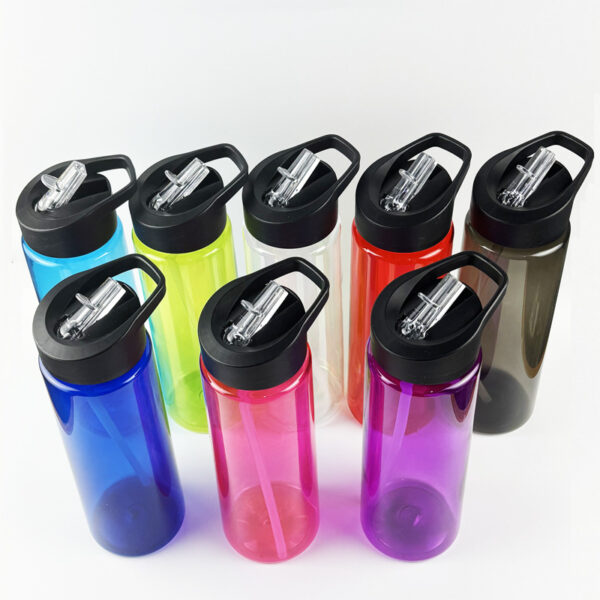 Portable 26oz Handheld Plastic Sports Bottle with Flip Top Straw