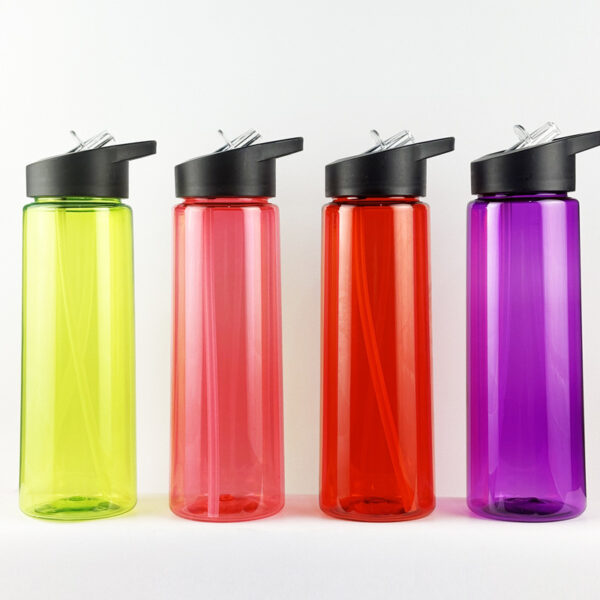 Portable 26oz Handheld Plastic Sports Bottle with Flip Top Straw