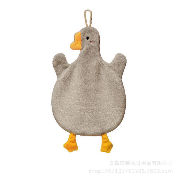 Cute Animal Goose-Shaped Coral Fleece Hand Towel