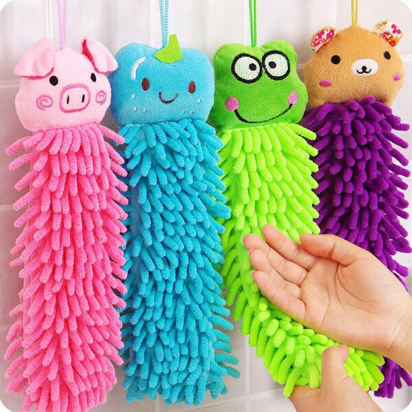 Cute Cartoon Animal Hanging Soft Long Hand Towel