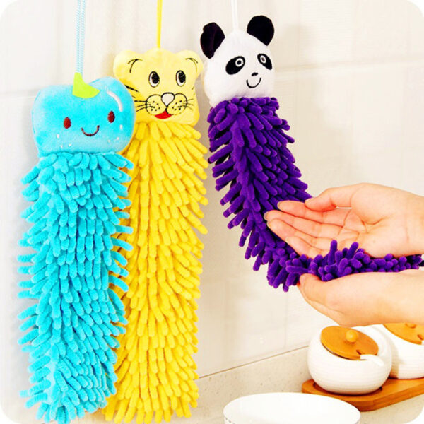 Cute Cartoon Animal Hanging Soft Long Hand Towel