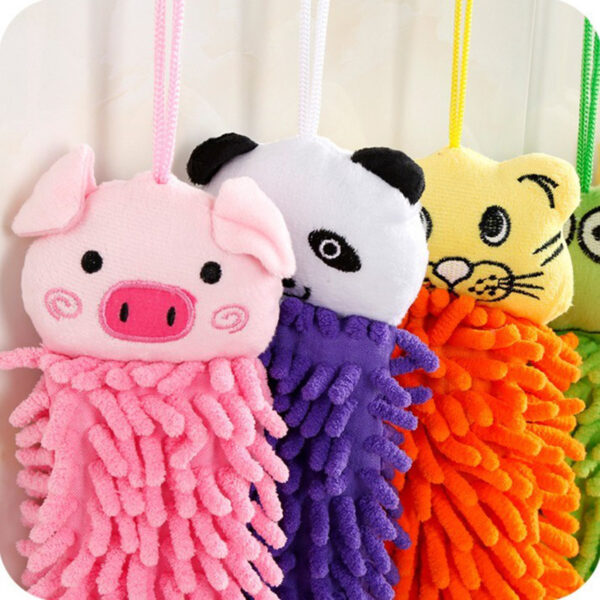 Cute Cartoon Animal Hanging Soft Long Hand Towel