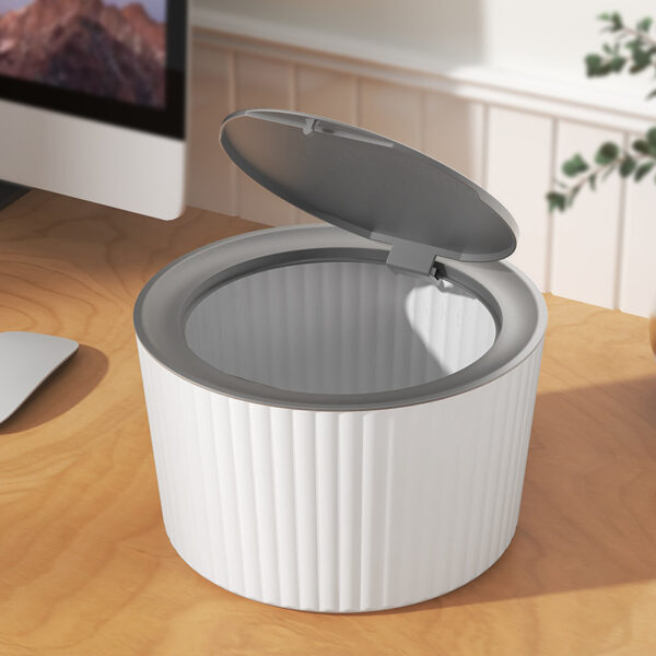 Desktop Flip-Top Office Home Trash Can