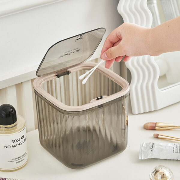 Press-Top Transparent Mini Desktop Trash Can