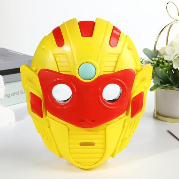 Halloween LED Light-Up Iron Warrior Mask for Kids