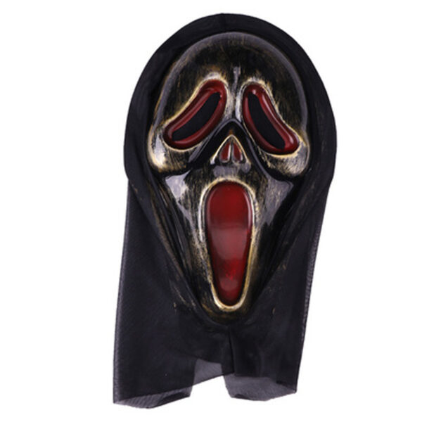 Halloween Masquerade Horror Hell Mask with a Metallic Finish