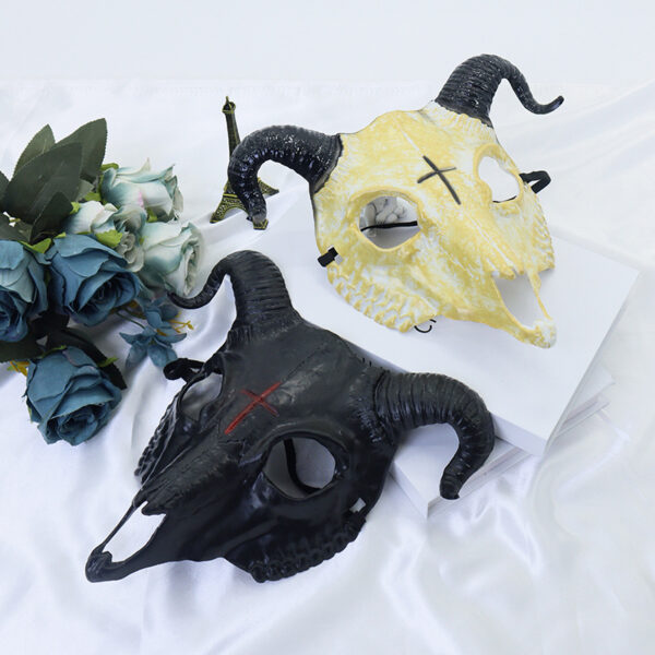 Halloween Scary Full-Face Black Goat Mask