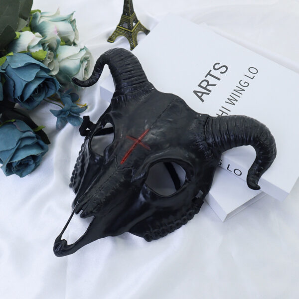 Halloween Scary Full-Face Black Goat Mask