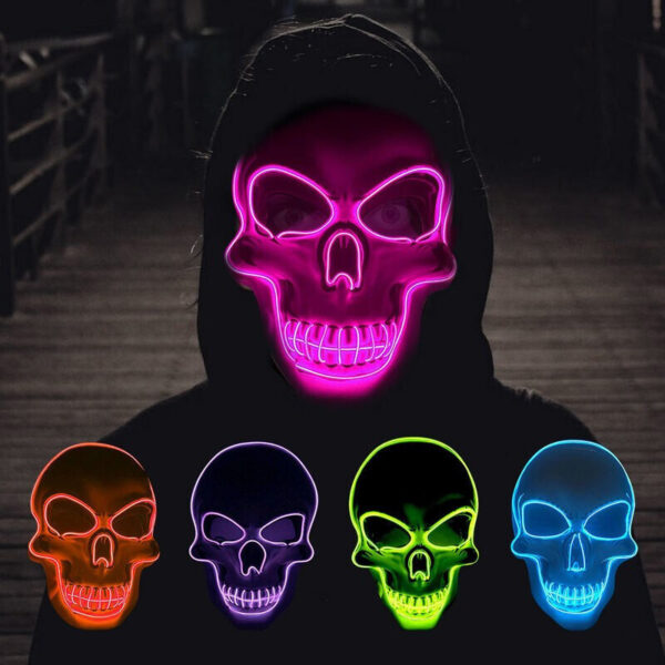 Halloween LED White Skull Mask