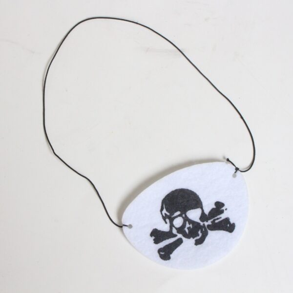 White Pirate Eyepatch with Skull Design