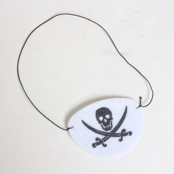 White Pirate Eyepatch with Skull Design